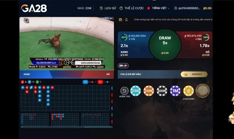 Tuyệt Chiêu Áp Dụng Cách Chơi Đá Gà GA28 Tại Bet66 Hiệu Quả 2 Giao diện cá cược Đá Gà GA28 Tại Bet66