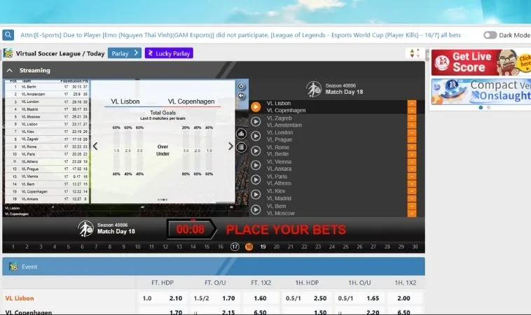 Khám Phá Cá Cược Thể Thao Ảo Bet66 Một Trải Nghiệm Hoàn Toàn Mới 2 Giao diện cá cược Thể Thao Ảo Bet66