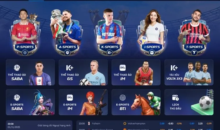 Đa dạng các sảnh thể thao hợp tác với nhà cái Bet66 cho người chơi đặt cược